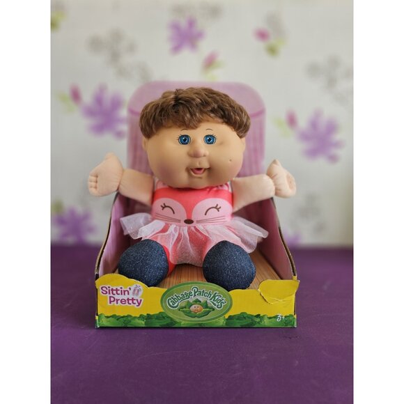 Sittin Pretty Cabbage Patch Doll Pink Kitten and Tutu - Picture 1 of 6